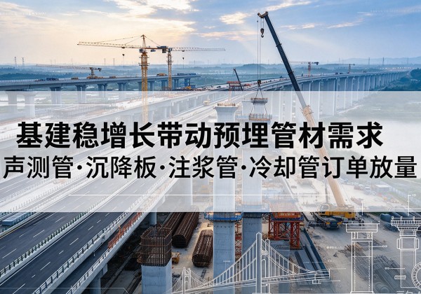 浦城基建稳增长带动预埋监测管材需求，声测管、沉降板、注浆管订单持续放量